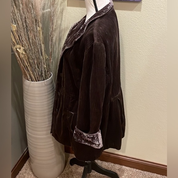 Vintage J.Jill Wide Wale Corduroy Velvet Chore Jacket Coat Chocolate Brown - Picture 7 of 11